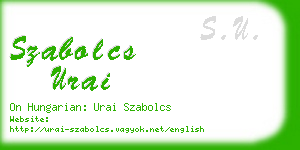 szabolcs urai business card